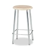 121 Hard Plastic Drafting Stool, Seat: 24h, Sandstone/Chrome, Two/carton