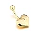 14K Gold Plated Heart Dangle Belly Ring 14G