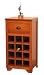 Emma solid pine wine rack with legs and drawer, holds 12 bottles