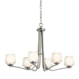 Kichler Lighting 42831NI 6 Light Truett Oval Chandelier, Brushed Nickel