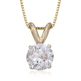 1.00 Carat Round Diamond Pendant In 14kt Yellow Gold 18