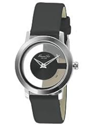 Kenneth Cole New York Transparent Silver with Black Strap Womens watch #KC2810