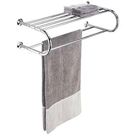 Hotel Style Chrome Towel Rack & Shelf