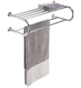 Childrens Toyshop  Tools & Hardware : Hotel Style Chrome Towel Rack & Shelf