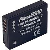 Power2000 BC-G10 Replacement 3.7v, 1200mAh Lithium Ion Battery for Panasonic BC-G10 Digital Camera Battery