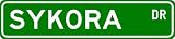 SYKORA Street Sign ~ Personalized Family Lastname Sign ~ Gameroom, Basement, Garage Sign **