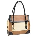 Betty Jackson.Black-Beige 'Covent Garden' block tote bag