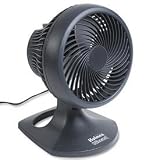8 Oscillating Adjustable-Tilt Table/Wall Blizzard Power Fan, 3-Speed, Charcoal