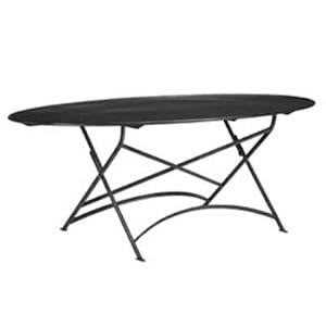FOLDING OVAL IRON DINING TABLE
