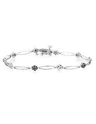 0.21 Cts Black & White Diamond Bracelet in 14K White Gold