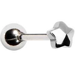 Surgical Steel Star Barbell Tongue Ring