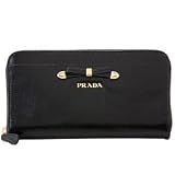 「PRADA(プラダ)1M0506 VITELLO SHINE ラウンドファスナー長札財布 カーフ NERO」の画像