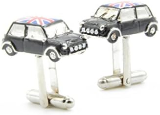 The British Belt Company 3d Mini Black Cufflinks