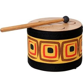 Wood Tone Drum with Mallet - 8 inch