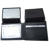 BLACK DOUBLE FLAP 12 CARD HOLDER LEATHER MEN'S WALLET