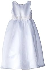 Girls  Beaded Lace-Up Organza/Polyester/Satin Tea Length Sleeveless  Dress With a Bow(s)