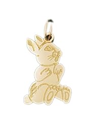 Dazzlers Solid 14k Gold Rabbit Charm Pendant Available in three colors from jewelsberry (weights: 0.9 grams only)