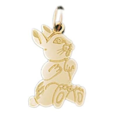 Cheap Girls Jewelry Dazzlers Solid 14k Gold Rabbit Charm Pendant Available in three colors from jewelsberry (weights: 0.9 grams only) For Sale