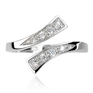 Boxed Contempary 925 Sterling silver crystal Toe Ring