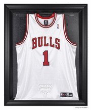 Mounted Memories Chicago Bulls Black Framed Team Logo Jersey Display Case (Jersey Not Included)