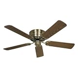 Produkt-Bild: 5-flg. Deckenventilator "Classic Flat" in Messing antik / Eiche antik