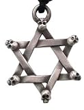 Jewish Star Of David Skull Skulls Pewter Pendant