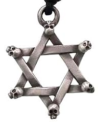 Jewish Star Of David Skull Skulls Pewter Pendant