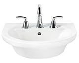 IMAGE OF American Standard 0403.008.020 Tropic Petite 8-Inch Center Faucet Holes Pedestal Basin, White
