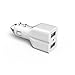 RAVPower Car Charger Rapid Dual USB Charger (15.5W / 3.1A) for iPhone, Samsung Galaxy, Nexus, HTC, Motorola, Nokia and More-White