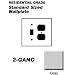 Leviton 87005 2-Gang 1-Toggle 1-Duplex Device Combination Wallplate, Standard Size, Thermoset, Device Mount, Gray