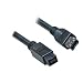 Firewire IEEE1394B 800 to 400 9 Pin to 6 Pin Cable Lead - 2M / Black