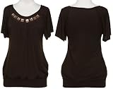 ROMEO & JULIET COUTURE Stretch Embellished Neck Blouse