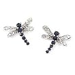 14k White Gold, Diamond & Sapphire Dragonfly Earrings (0.56ctw)
