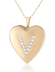 Momento Lockets Silver Swarovski Crystal Initial V Locket Necklace, 18"