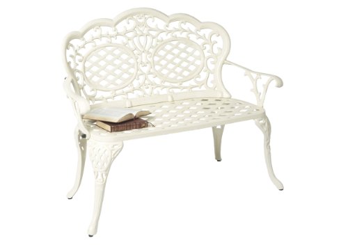 Cast Aluminium Garden Love Bench with Cushion
