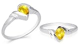 Pear Cut Citrine Ring Sterling Silver