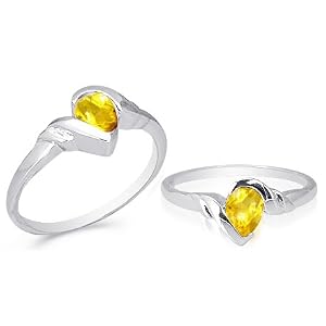 Buy Pear Cut Citrine Ring Sterling Silver by Peora