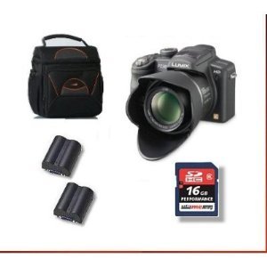 LOOKit Markenbundle -1401- besteht aus: Panasonic Lumix DMC-FZ150 Schwarz | 1x hochwertige LOOKit Kameratasche GW-38 | 1x 16GB SDHC Markenspeicherkarte Klasse 10 | 2x LOOKit Markenakku | 1x KFZ und Netzlader