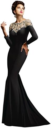Janique Dazzling Stones Evening Gown Black 10