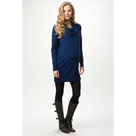 Crave Maternity Blue Drape Front Jumper Dress, Size S