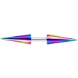 14 Gauge Anodized Rainbow Titanium Long Spike Barbell - 1/4"