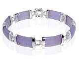 31TtrqRjWIL. SL160  Amazing.925 Sterling Silver Purple Jade Gemstone 7.5 Bracelet With Secure Latch Clasp