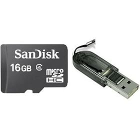 Sandisk 16GB 16G Micro SDHC Class 4 TF Memory Card with Micro SD Card Reader - Bulk Packed