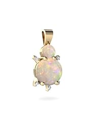 Genuine Opal 14kt Yellow Gold Turtle Pendant