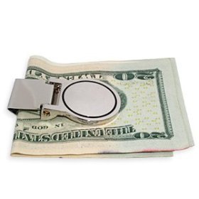 S1297S Compact Silver Metal Money Clip ID Business Card Holder