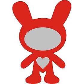 Mirrorkool Mega 50cm Orange Bunny Hoodie with Heart Acrylic Mirror