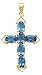 14k Gold & Blue Topaz Cross (3.42ctw)