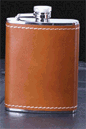 Brown Leather 6oz Flask