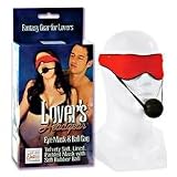 California Exotics Lover's Headgear Eye Mask & Ball Gag, Red