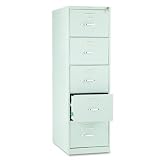 HON 210 Series 5-Drawer Full-Suspension File, Legal, 28-1/2 Depth (Light Gray)